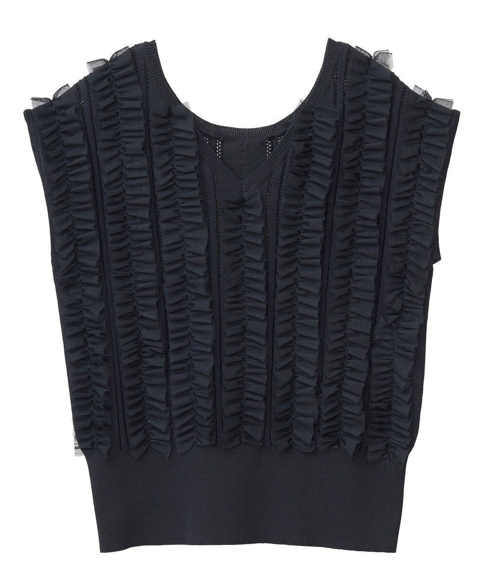 YECCA VECCA 2wayチュールフリルニット 