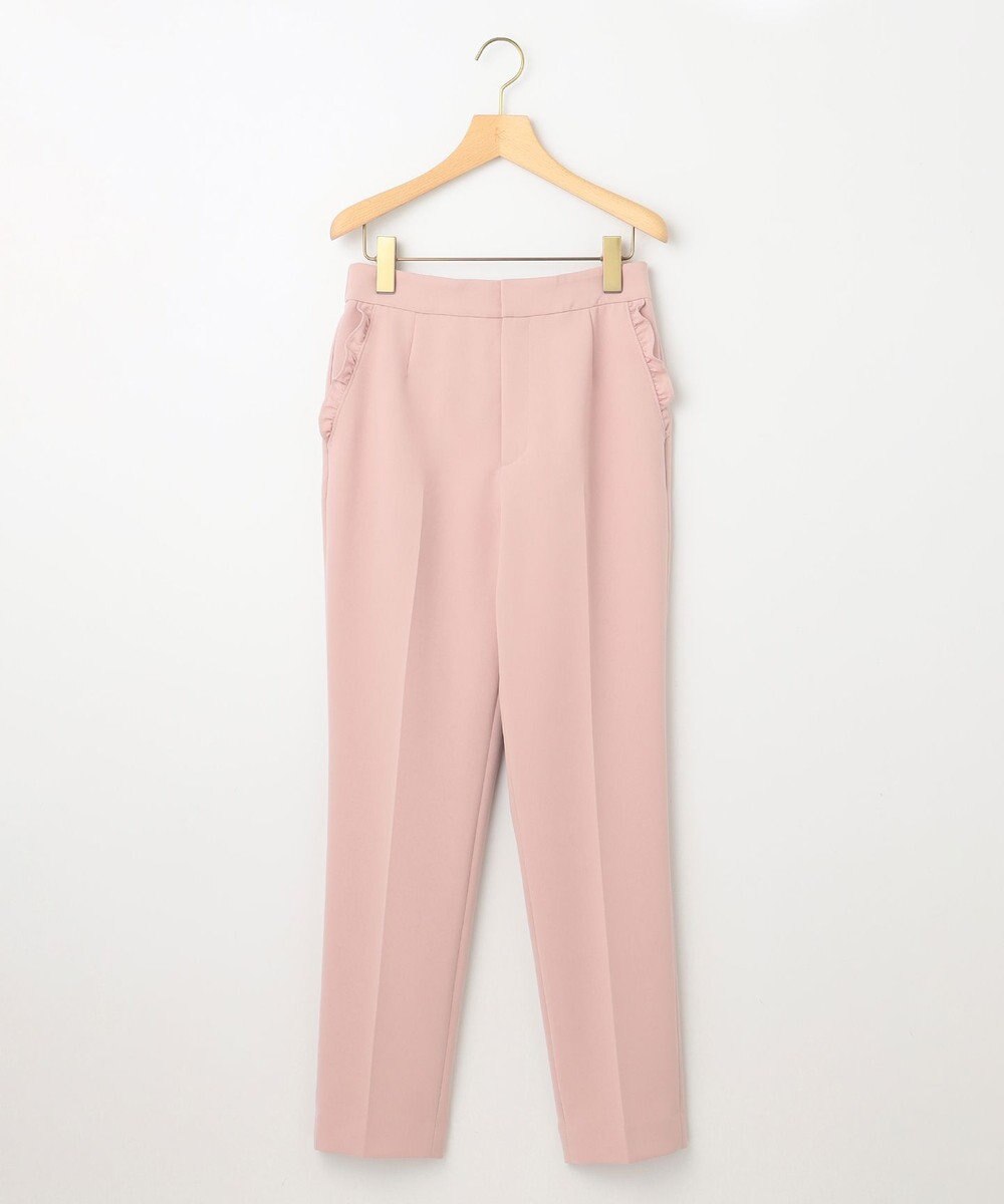 組曲 L 【KUMIKYOKU NAVY】コンフォータブルドレープ フリルテーパードパンツ 