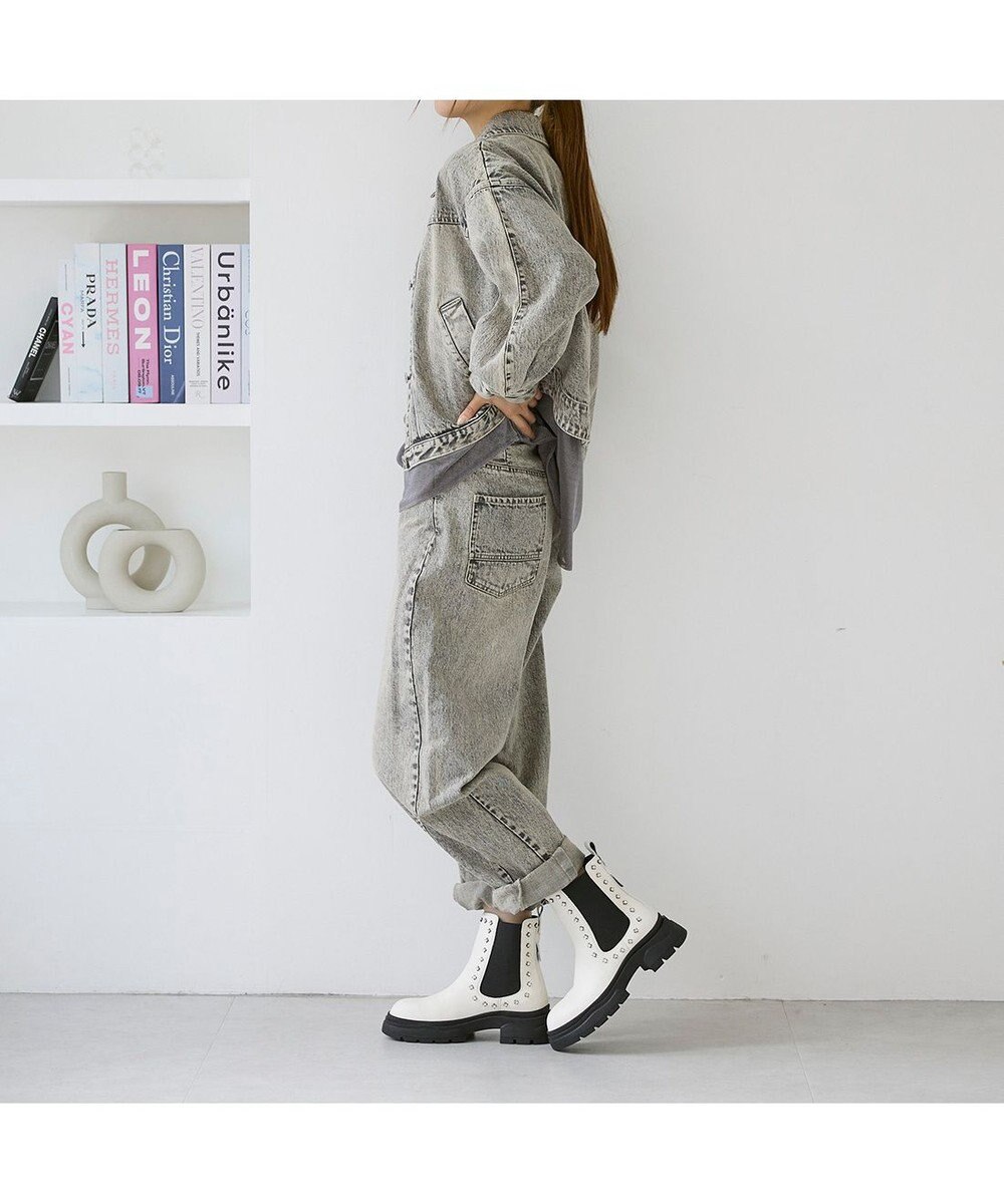 MODE ET JACOMO <carino>サイドゴアビジューショートブーツ 