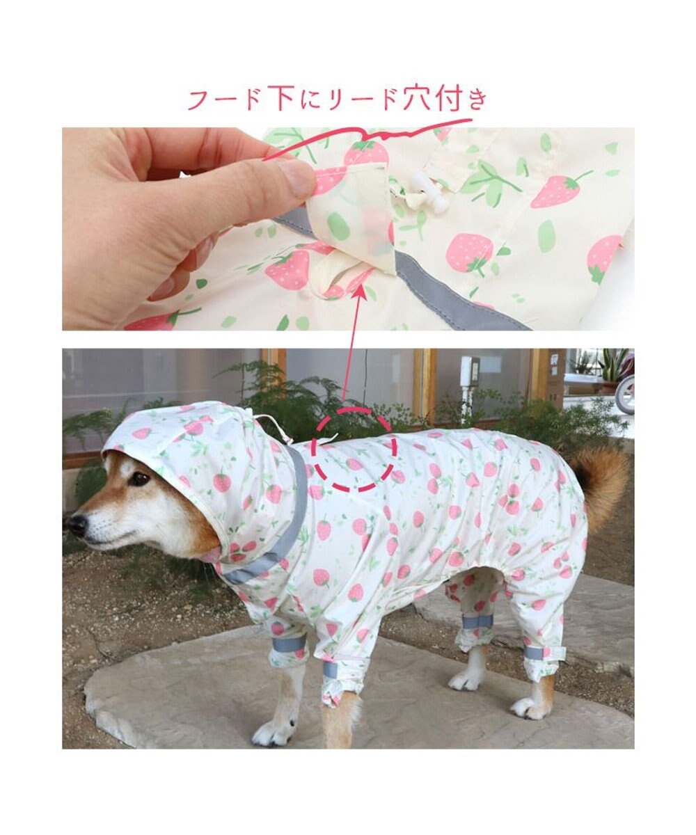 PET PARADISE ペットパラダイス 足付き レインコート 《いちご柄》中型犬 大型犬 