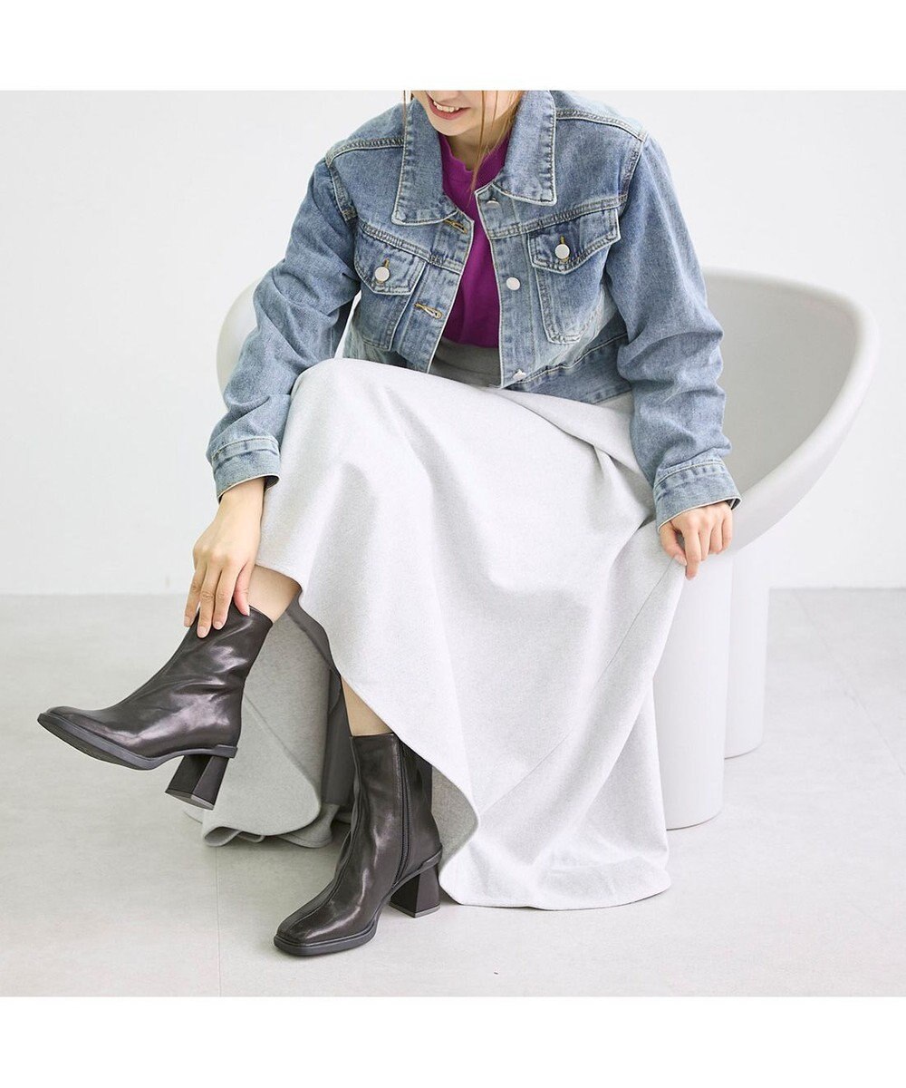 MODE ET JACOMO <carino>スクエアトゥブロックヒールブーツ 