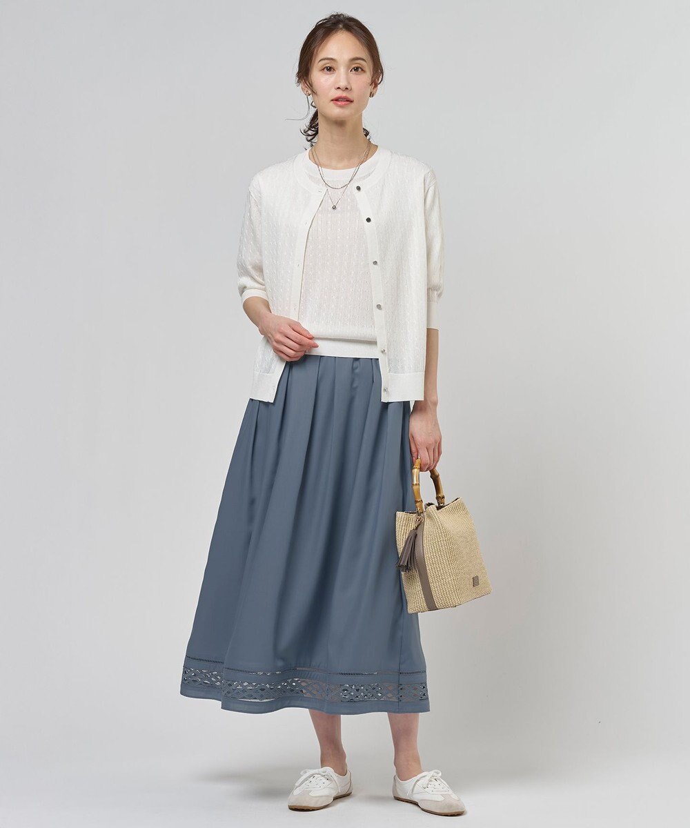 J.PRESS LADIES L Vis/Peスパーク クルーネック カーディガン 