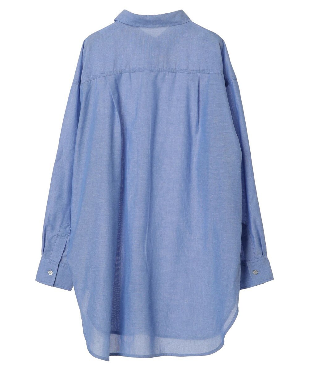 Green Parks 綿麻混タブ付オーバーサイズシャツチュニック 