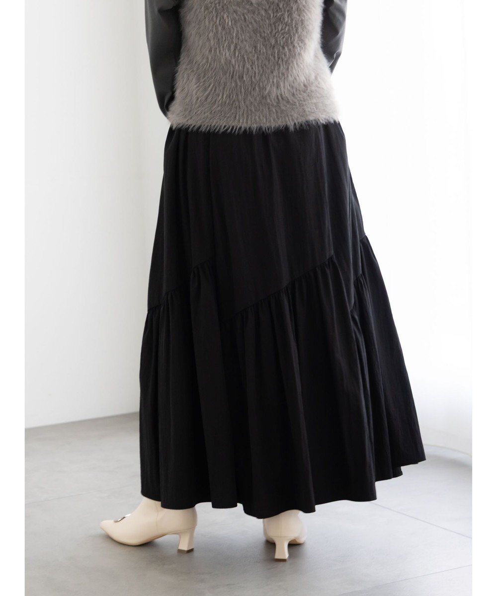 Te chichi マットタフタバイヤスティアードスカート 