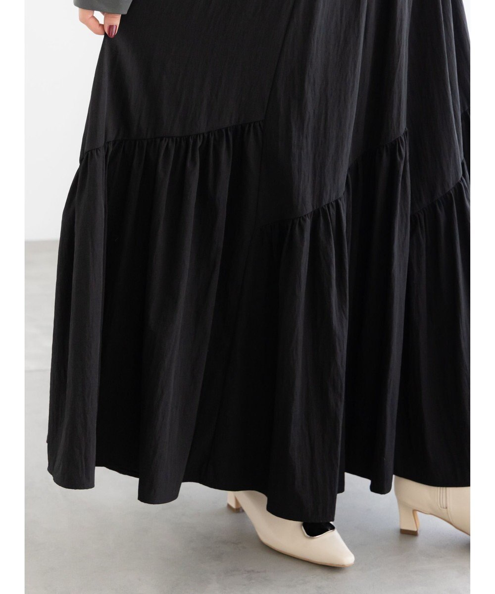 Te chichi マットタフタバイヤスティアードスカート 
