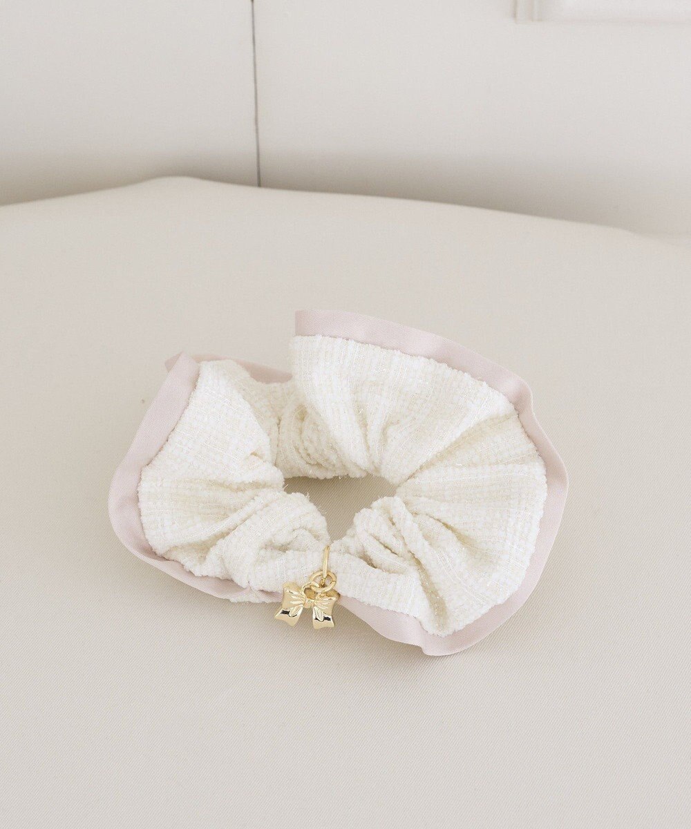 Maison de FLEUR ツイードリボンシュシュ 