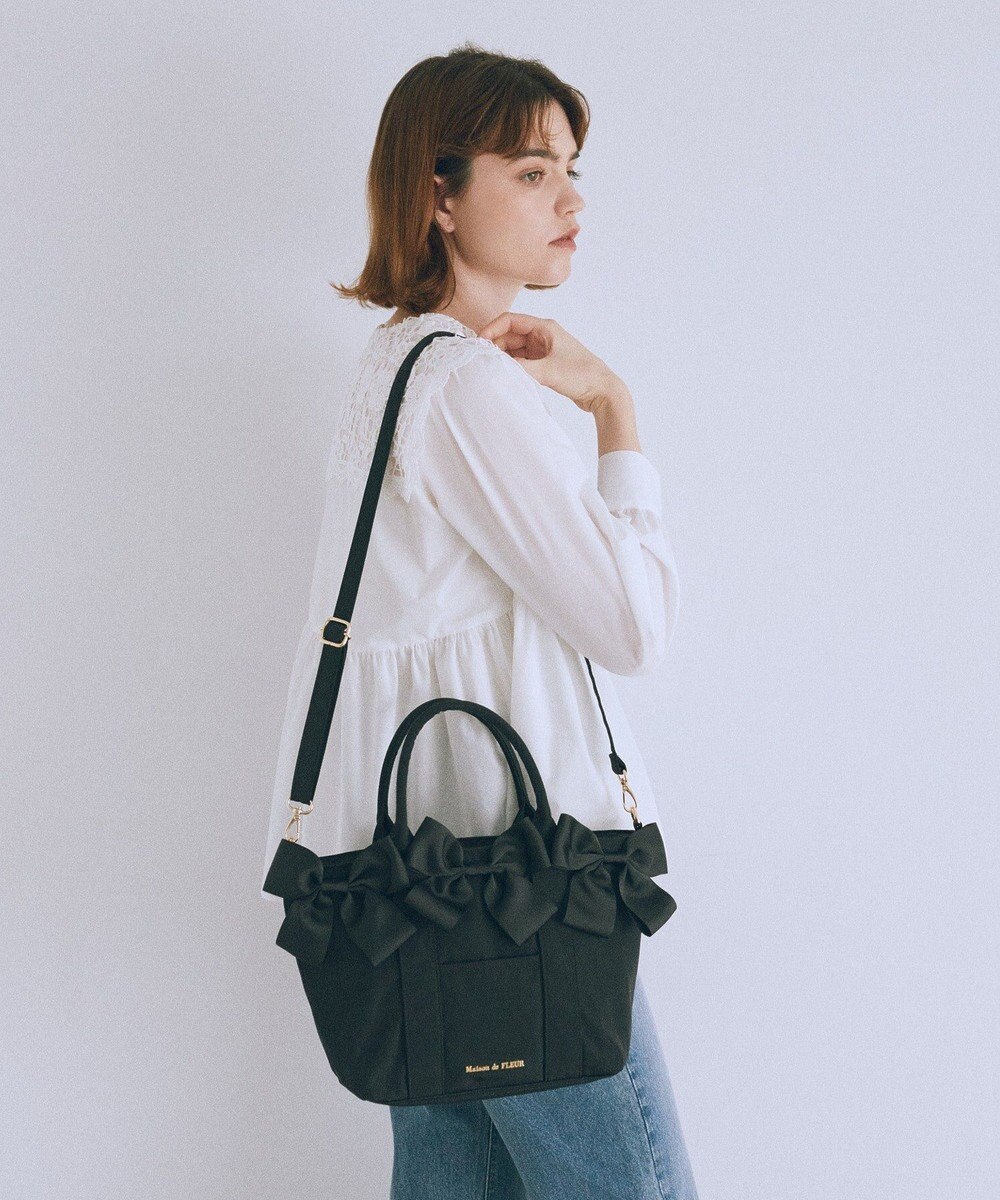 Maison de FLEUR ボリュームリボン2Wayトートバッグ 
