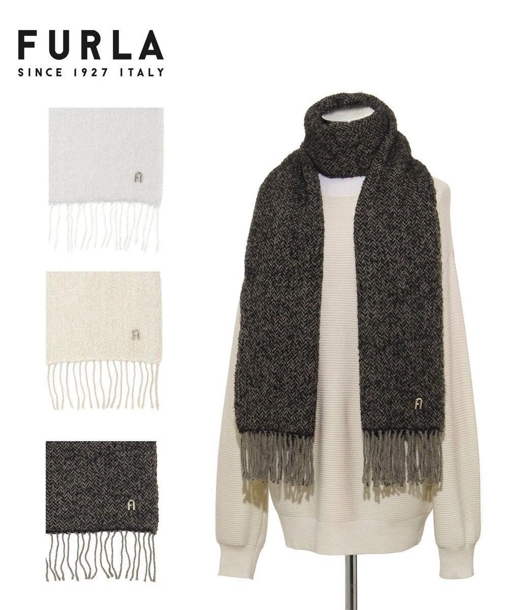 MOONBAT FURLA(フルラ）ループヤーン ツイード調ラメ入り ストール アルパカ混 日本製 