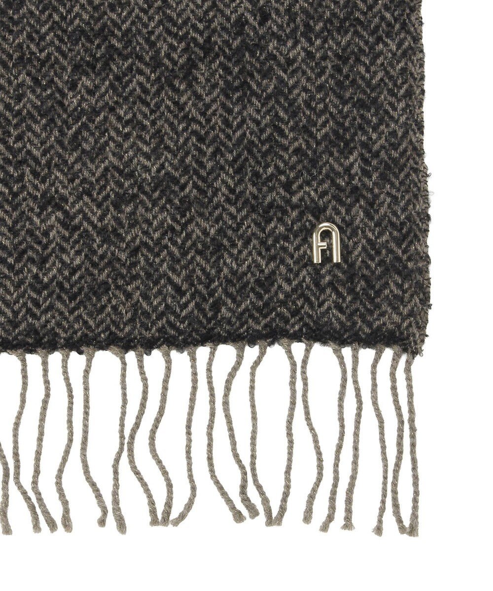 MOONBAT FURLA(フルラ）ループヤーン ツイード調ラメ入り ストール アルパカ混 日本製 