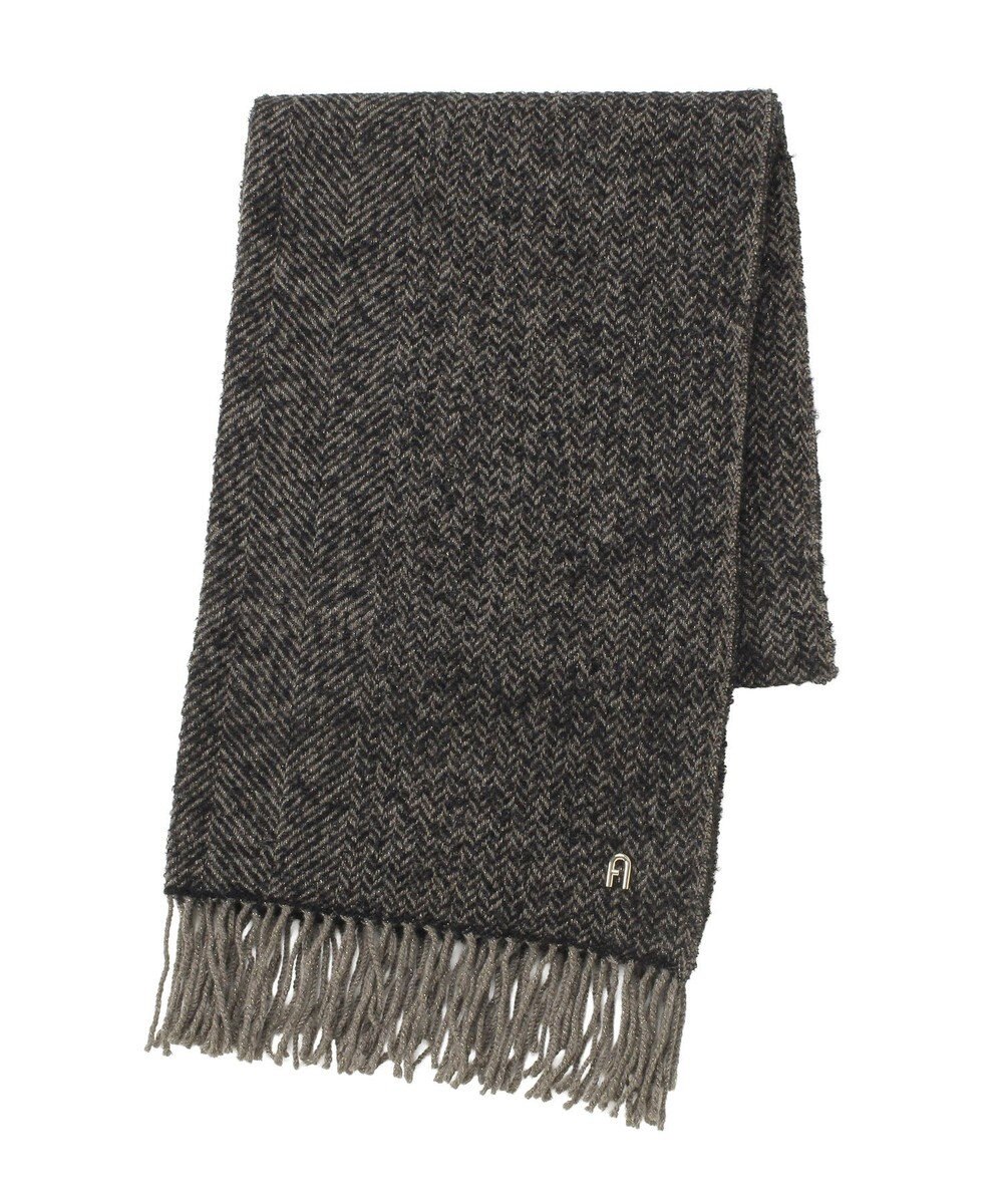 MOONBAT FURLA(フルラ）ループヤーン ツイード調ラメ入り ストール アルパカ混 日本製 