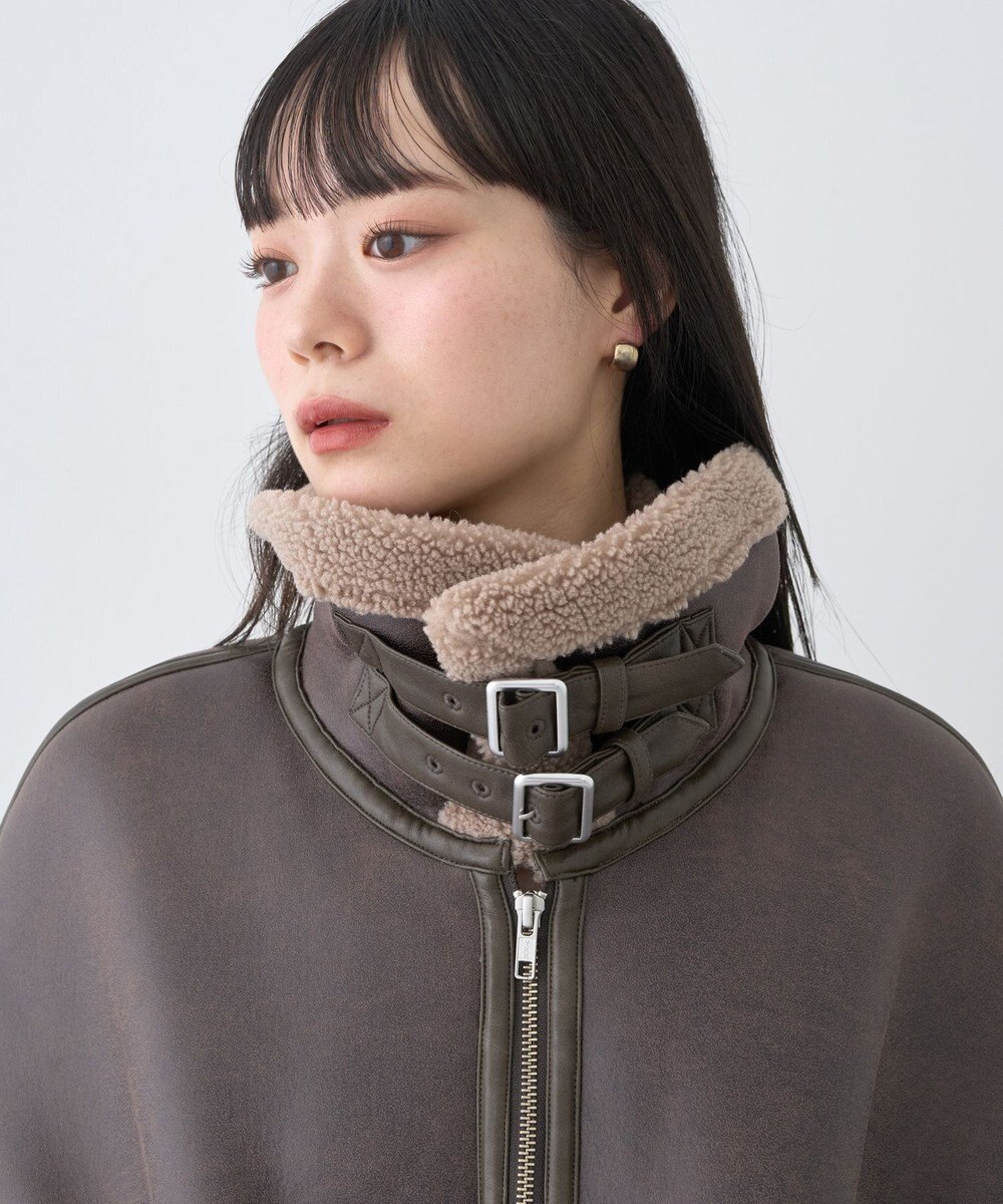 earth music&ecology フェイクムートンジャケット 