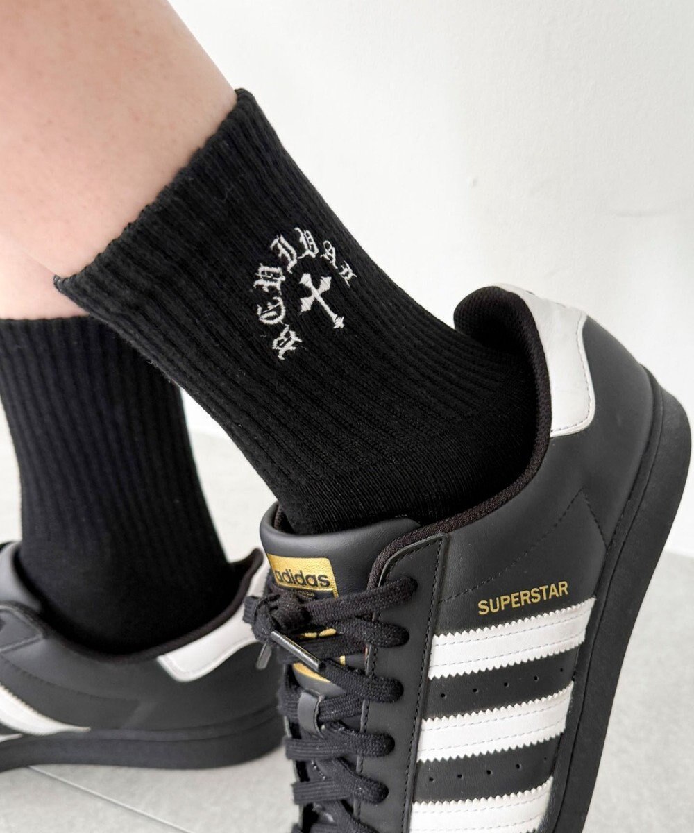 WEGO クロス刺繍ロゴソックス 