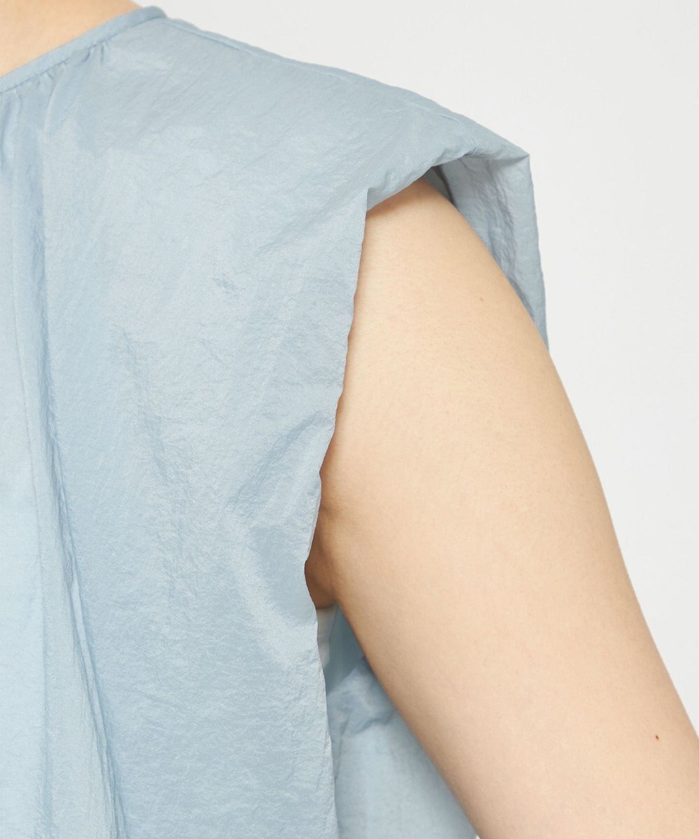 uncrave シアープルーフナイロン ギャザーブラウス 