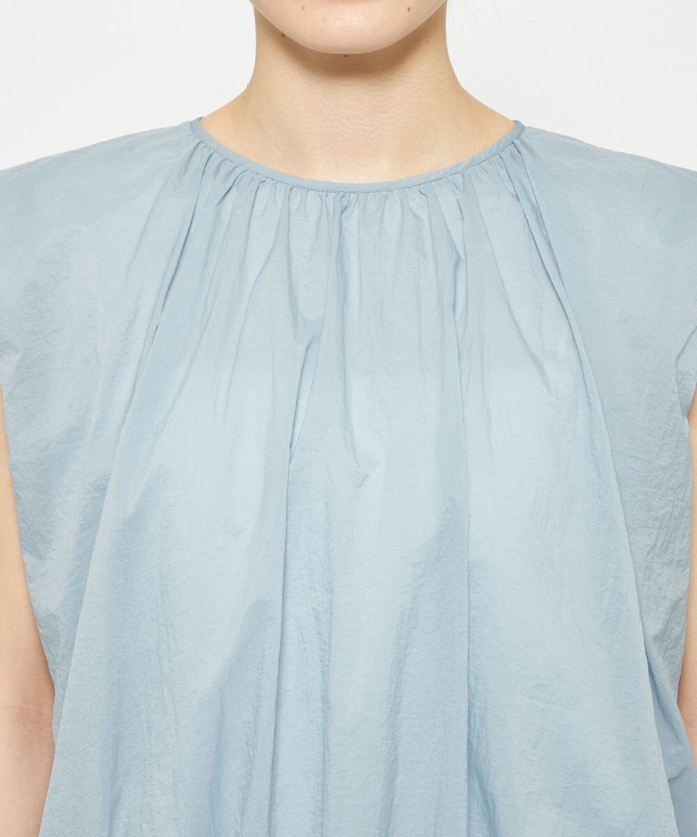 uncrave シアープルーフナイロン ギャザーブラウス 