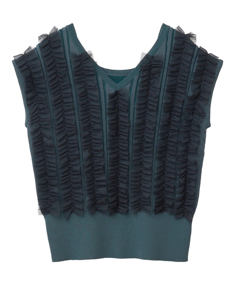 YECCA VECCA 2wayチュールフリルニット 