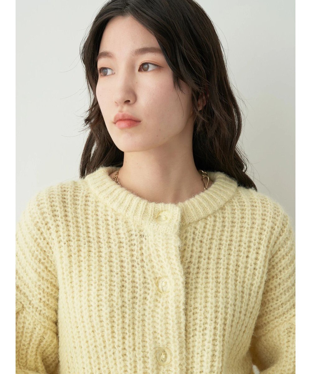 earth music&ecology ヘアリーショートニットカーディガン 