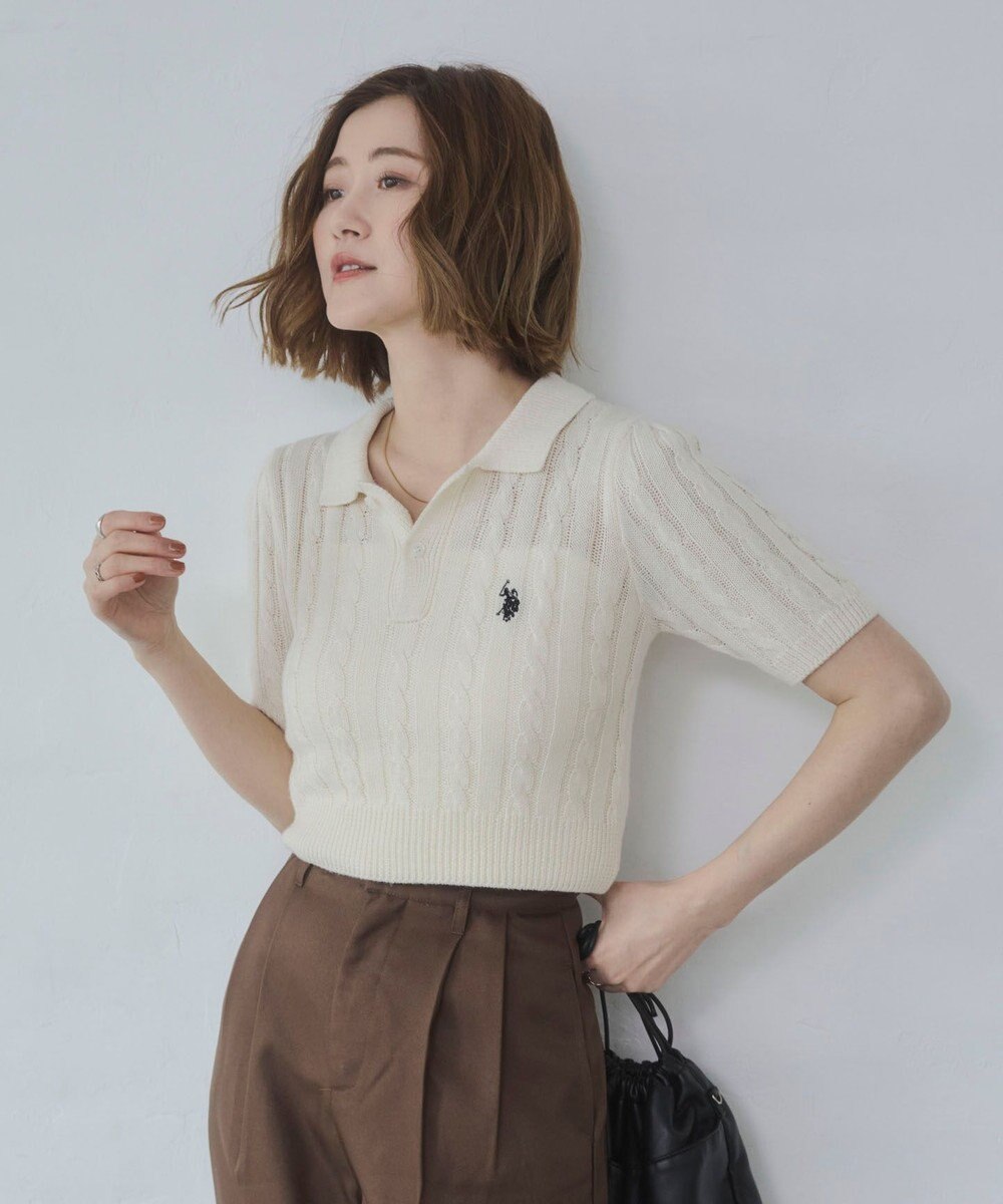 WEGO 別注USPOLO　ケーブルニットポロ 