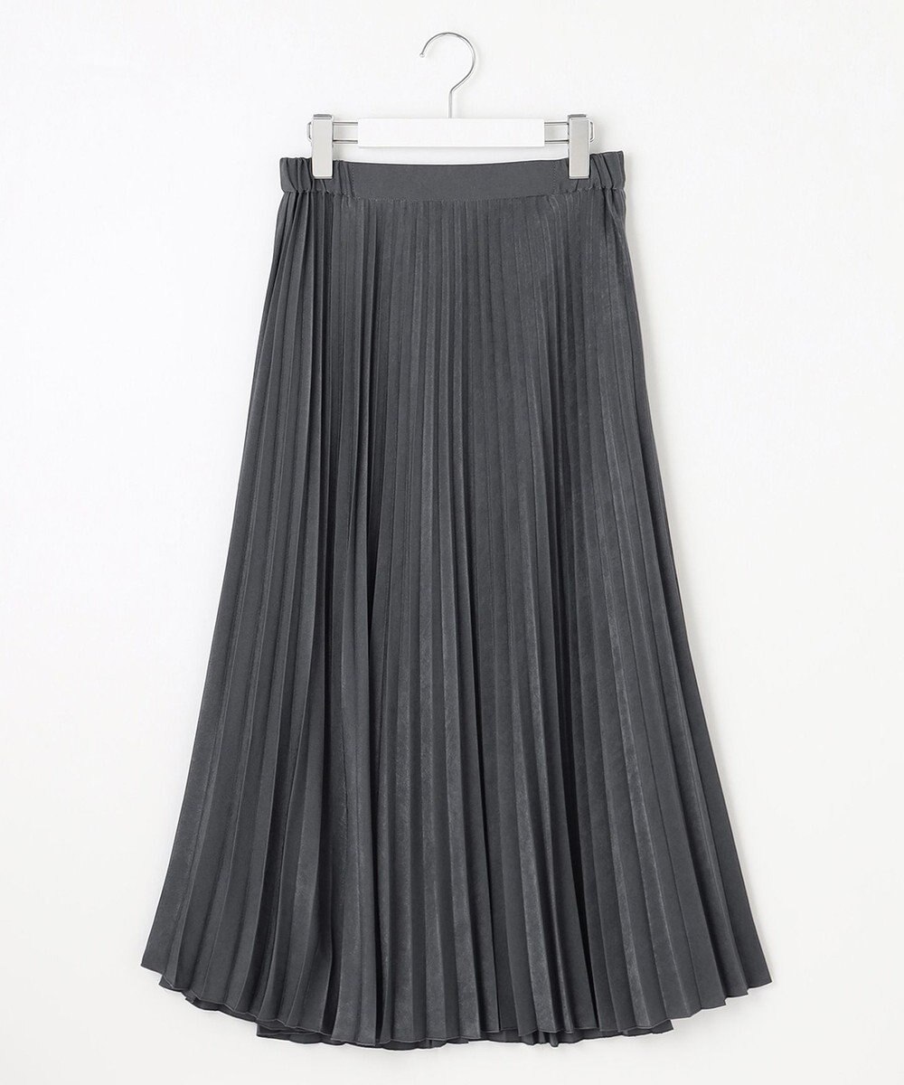 J.PRESS LADIES 【洗える】マロンサテン プリーツ スカート 