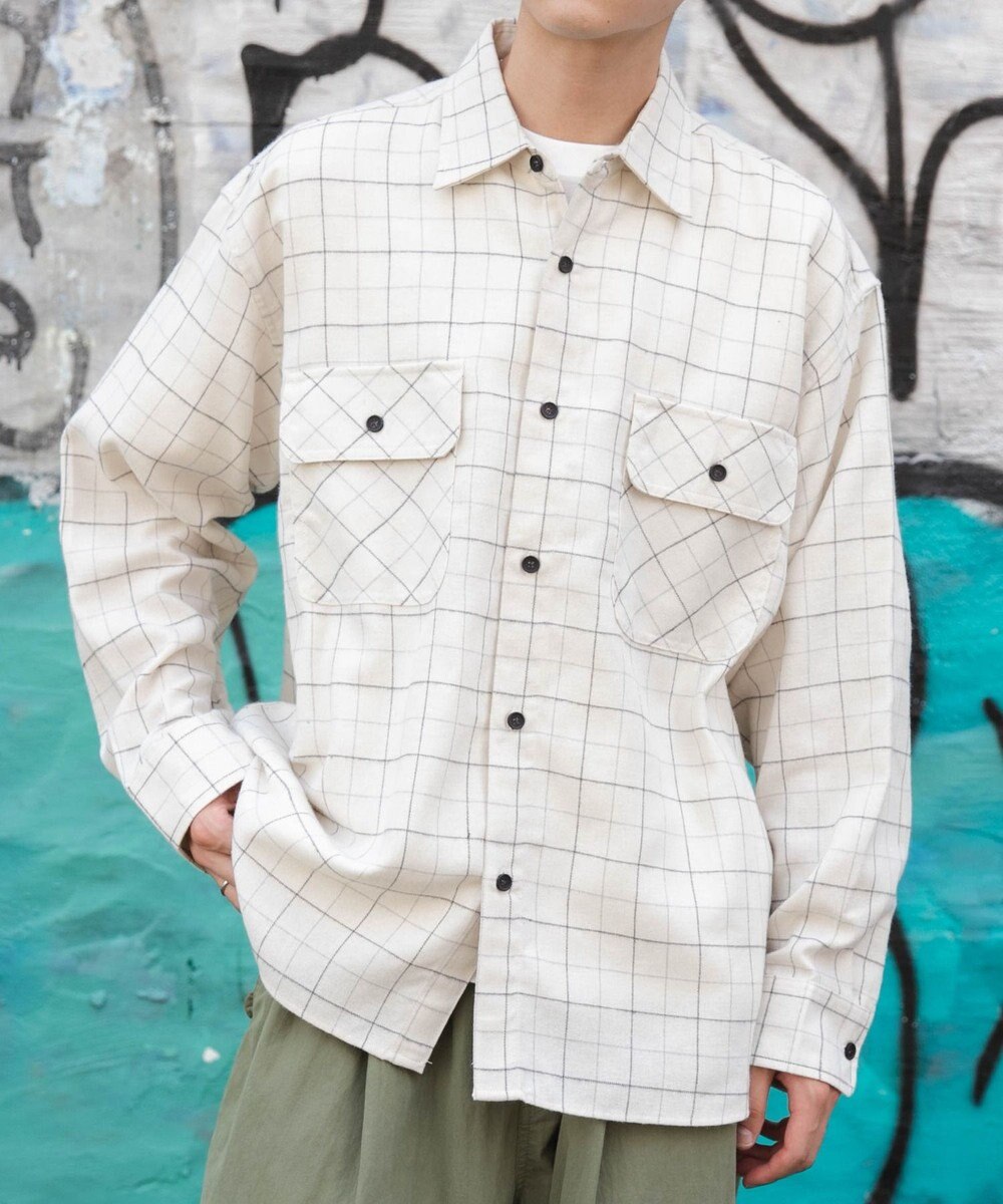 WEGO 【ユニセックス着用ITEM/SMLサイズ展開】チェックネルシャツ 