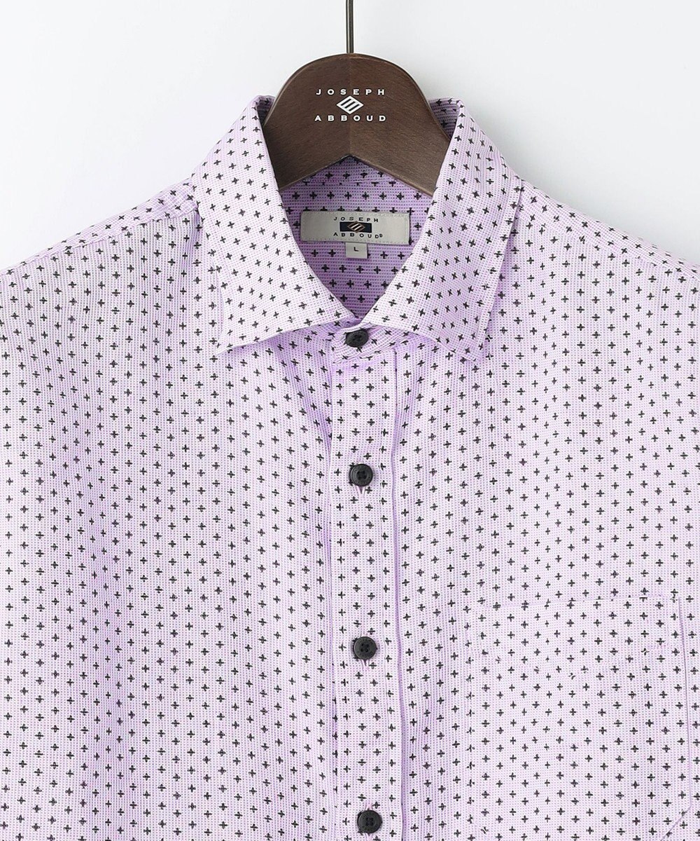 JOSEPH ABBOUD 【ビジネスシーンに最適・サステイナブル】ソアロンンシャンブレープリント 半袖 シャツ 