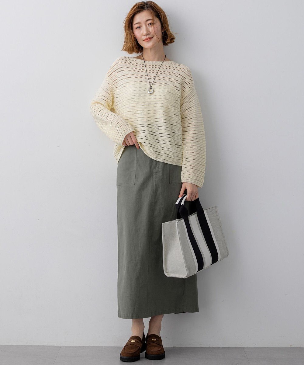 23区 L 【先行予約】スラブツイルストレッチ Iライン スカート 