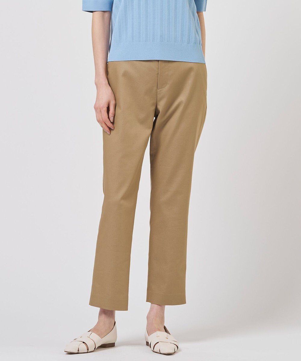 J.PRESS LADIES L 【WEB限定カラーあり】TCシャンブレーサテンST テーパード パンツ 