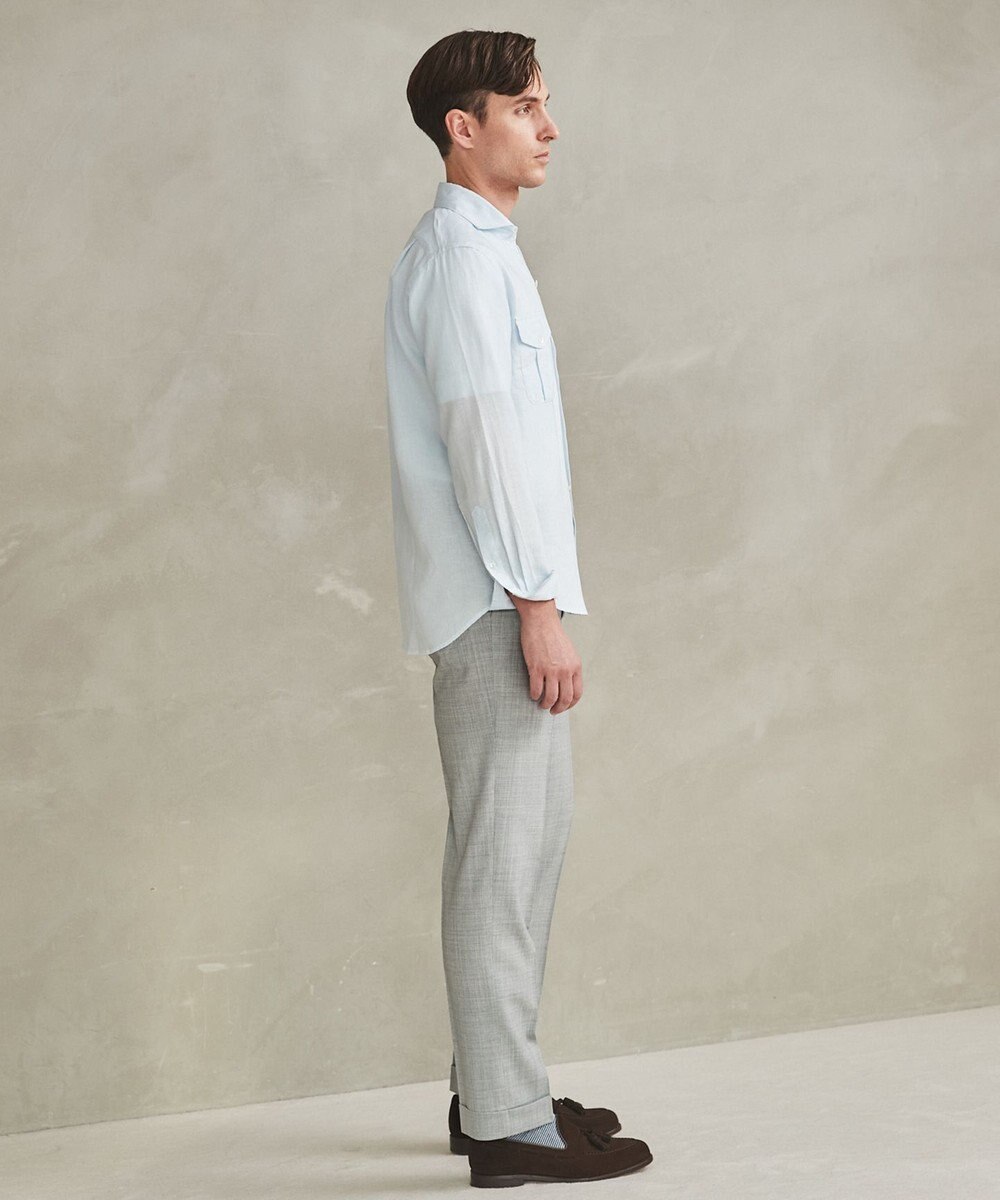 GOTAIRIKU ノルマンディリネン使用【洗える】カッタウェイカラー ソフトリネンシャツ 
