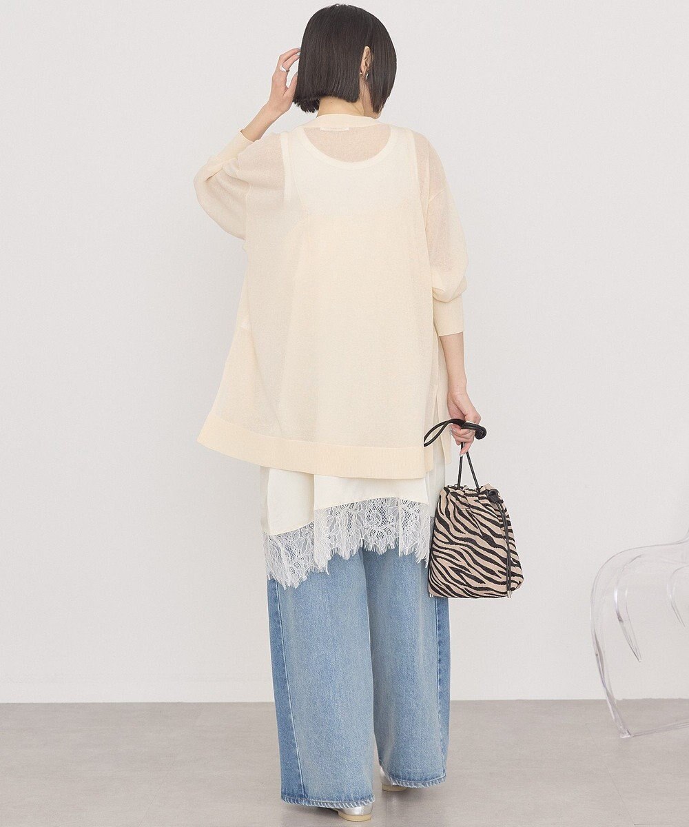 AMERICAN HOLIC メタルボタンシアーVネックカーディガン 