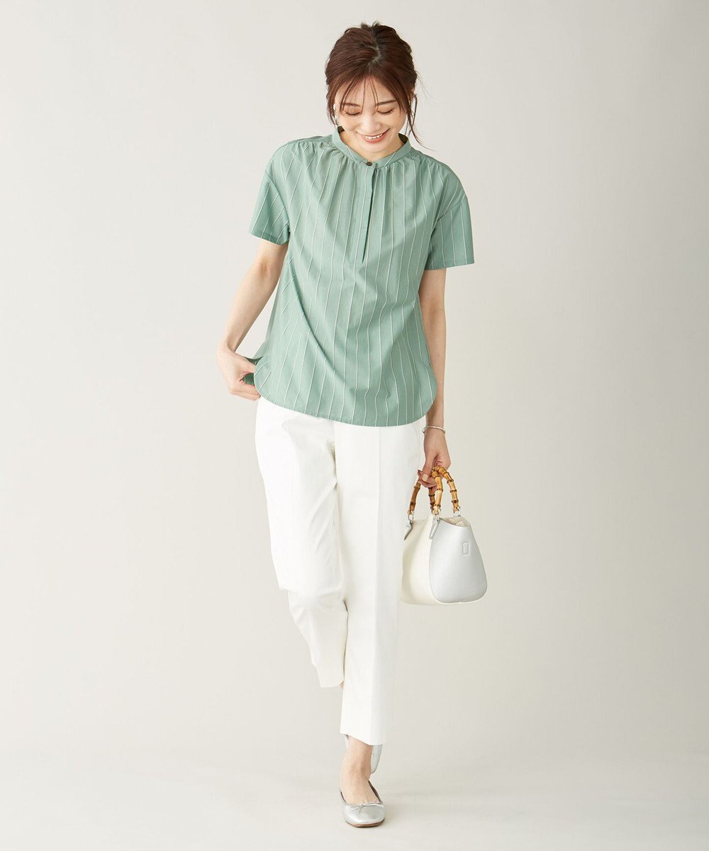 J.PRESS LADIES 【洗える】サテンストレッチ パンツ 