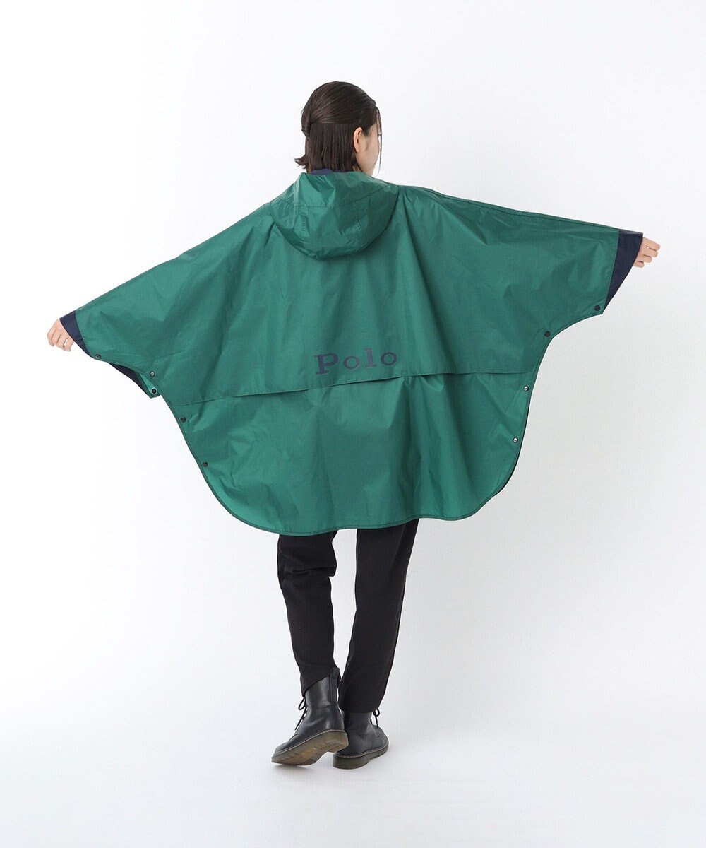 MOONBAT POLO RALPH LAUREN レインポンチョ 透湿撥水 カラーブロック 収納袋付き 