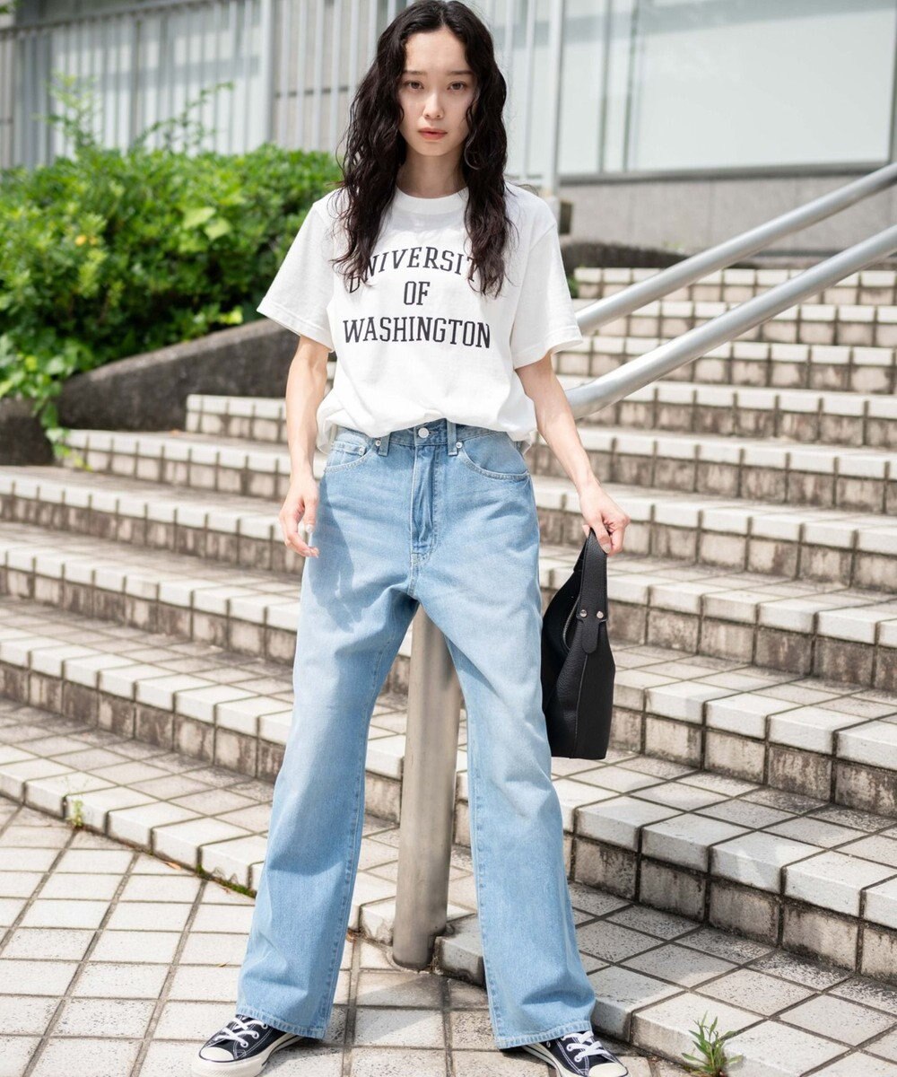 WEGO 【ユニセックス着用ITEM/SMLサイズ展開】デニムストレートパンツ 