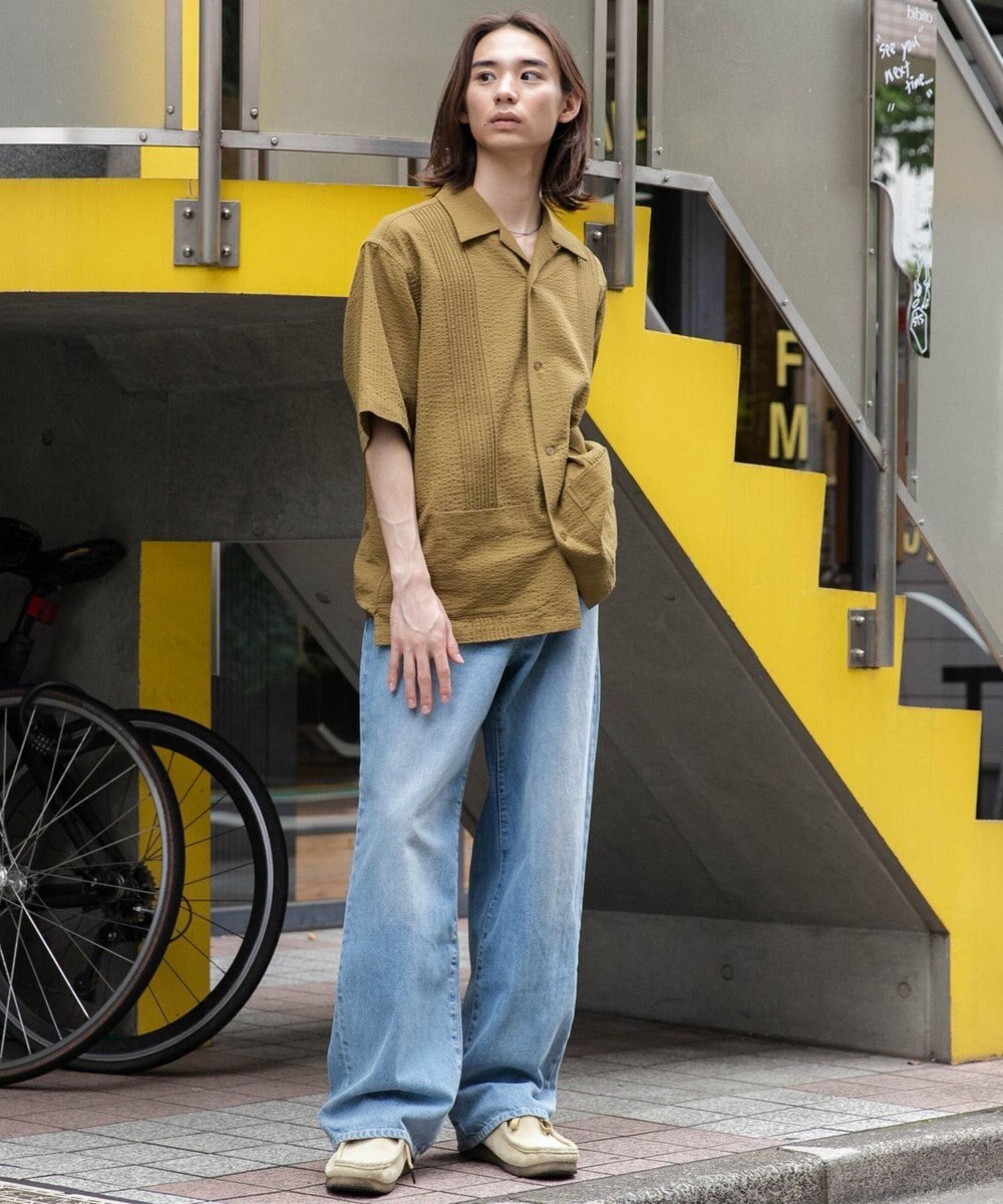 WEGO 【ユニセックス着用ITEM/SMLサイズ展開】デニムストレートパンツ 