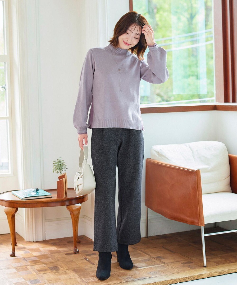 Tiaclasse 【洗える】配色ニットトップスプルオーバー 