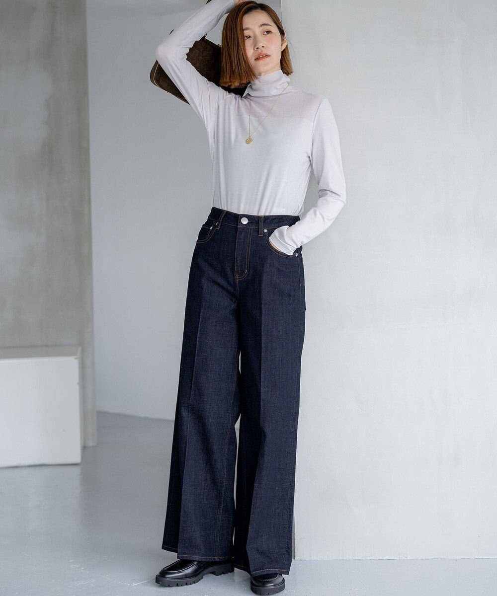 23区 【滝沢眞規子さん着用/RED CARD TOKYO×23区】 センタープレス デニム ワイド パンツ 