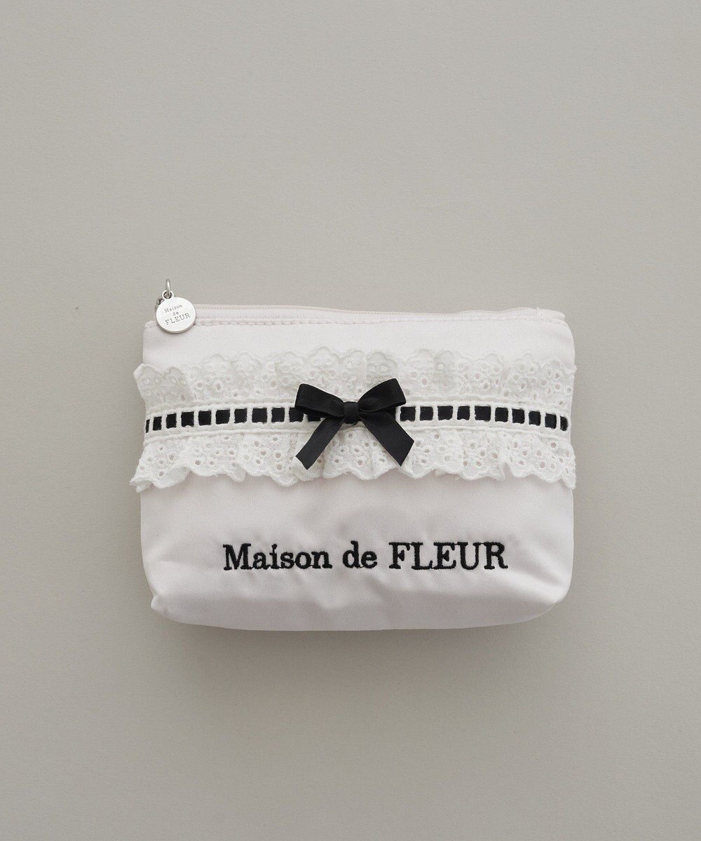 Maison de FLEUR コットンフリルポーチ 