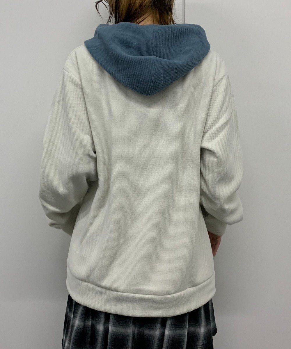 WEGO 【ユニセックス着用ITEM】ワッフルフリースOP刺繍プルパーカー 