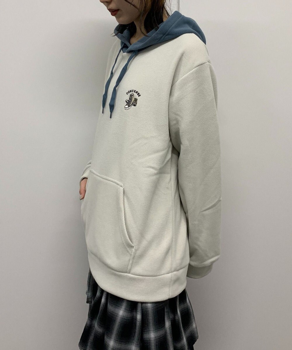 WEGO 【ユニセックス着用ITEM】ワッフルフリースOP刺繍プルパーカー 