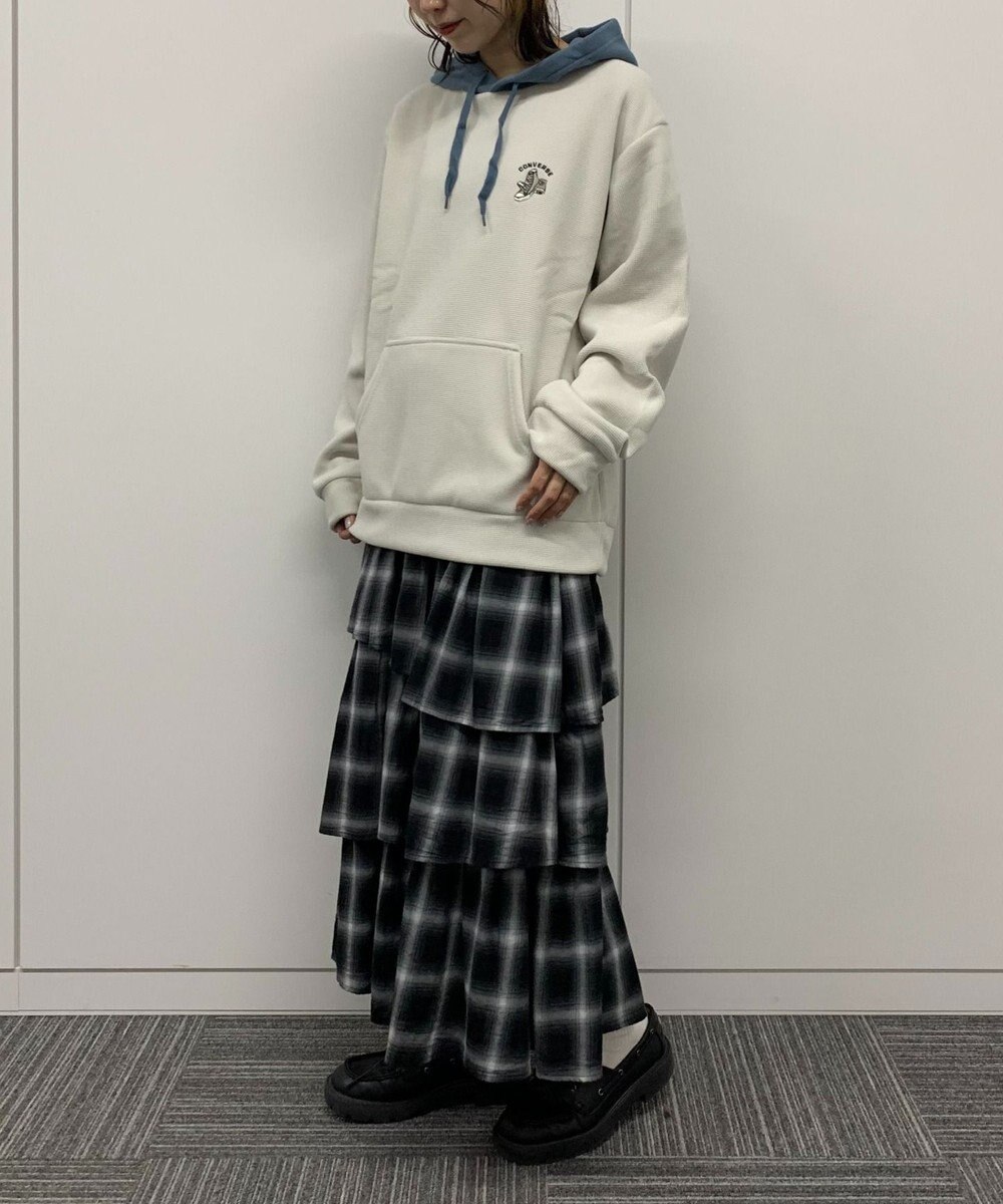 WEGO 【ユニセックス着用ITEM】ワッフルフリースOP刺繍プルパーカー 