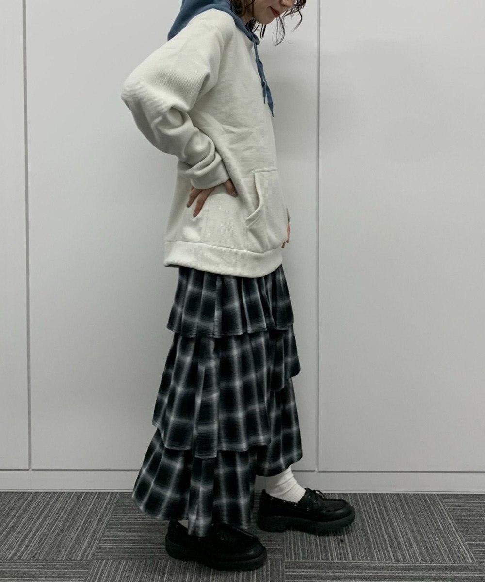 WEGO 【ユニセックス着用ITEM】ワッフルフリースOP刺繍プルパーカー 