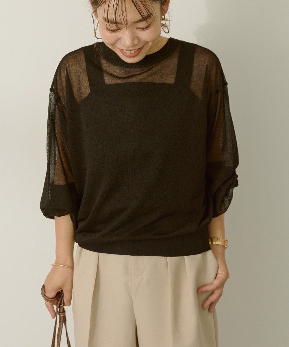 AMERICAN HOLIC 【WEB限定】【接触冷感】2WAYシアーニットカーディガン 