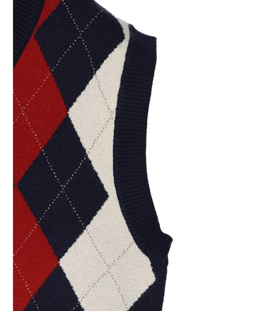 earth music&ecology アーガイルニットベスト 