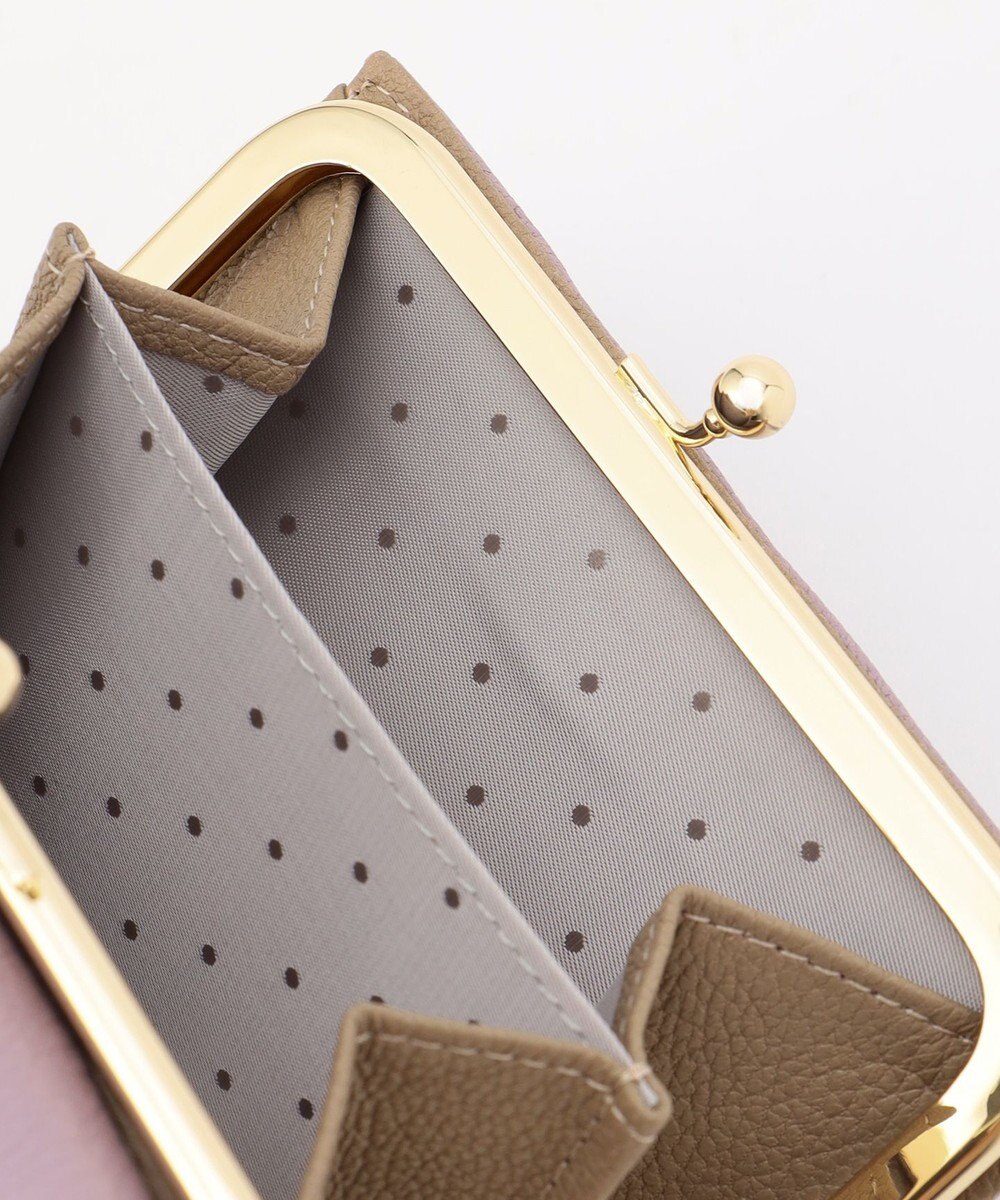 UNBILLION ペルケ perche トリミング配色外ガマ二つ折り財布 