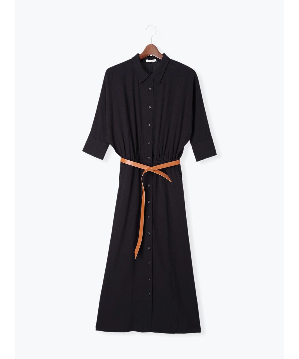 Te chichi ベルト付きレーヨンリネンシャツワンピース 