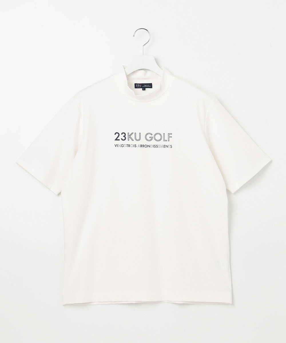23区GOLF 【MEN】【UVケア】ロゴ モックネックシャツ ホワイト系