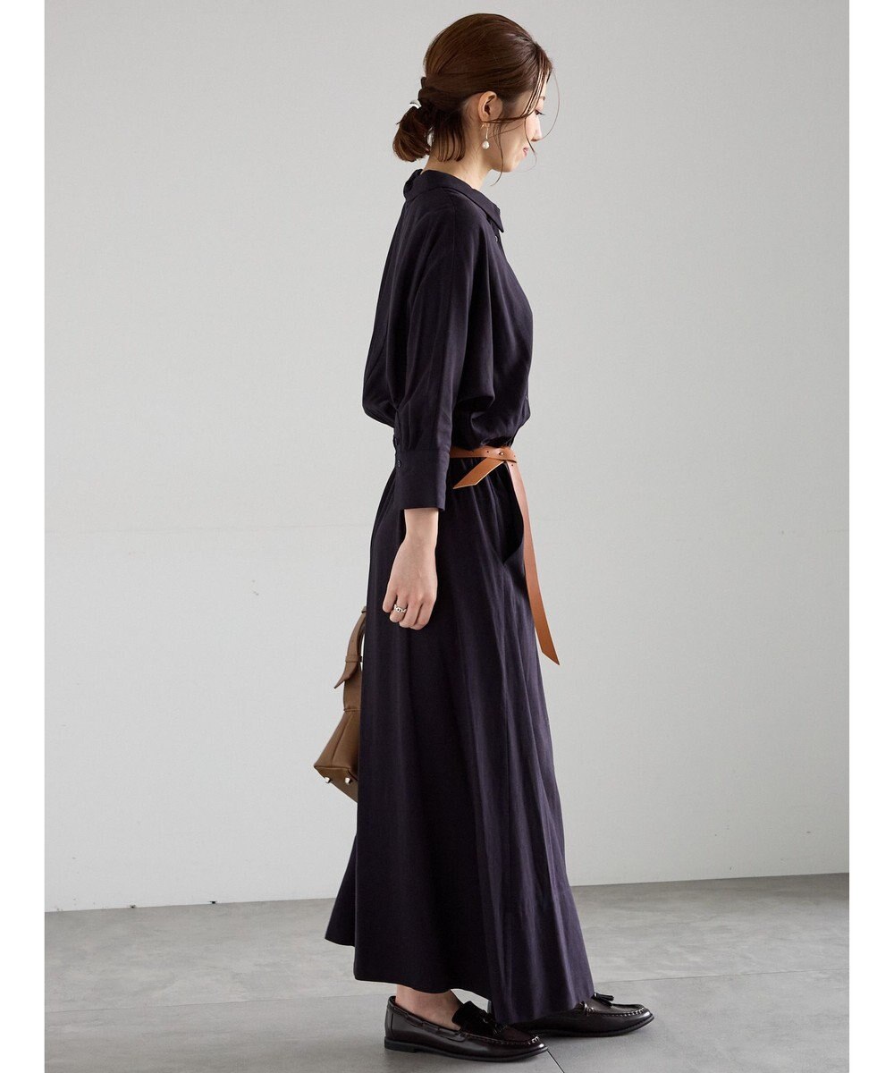 Te chichi ベルト付きレーヨンリネンシャツワンピース 