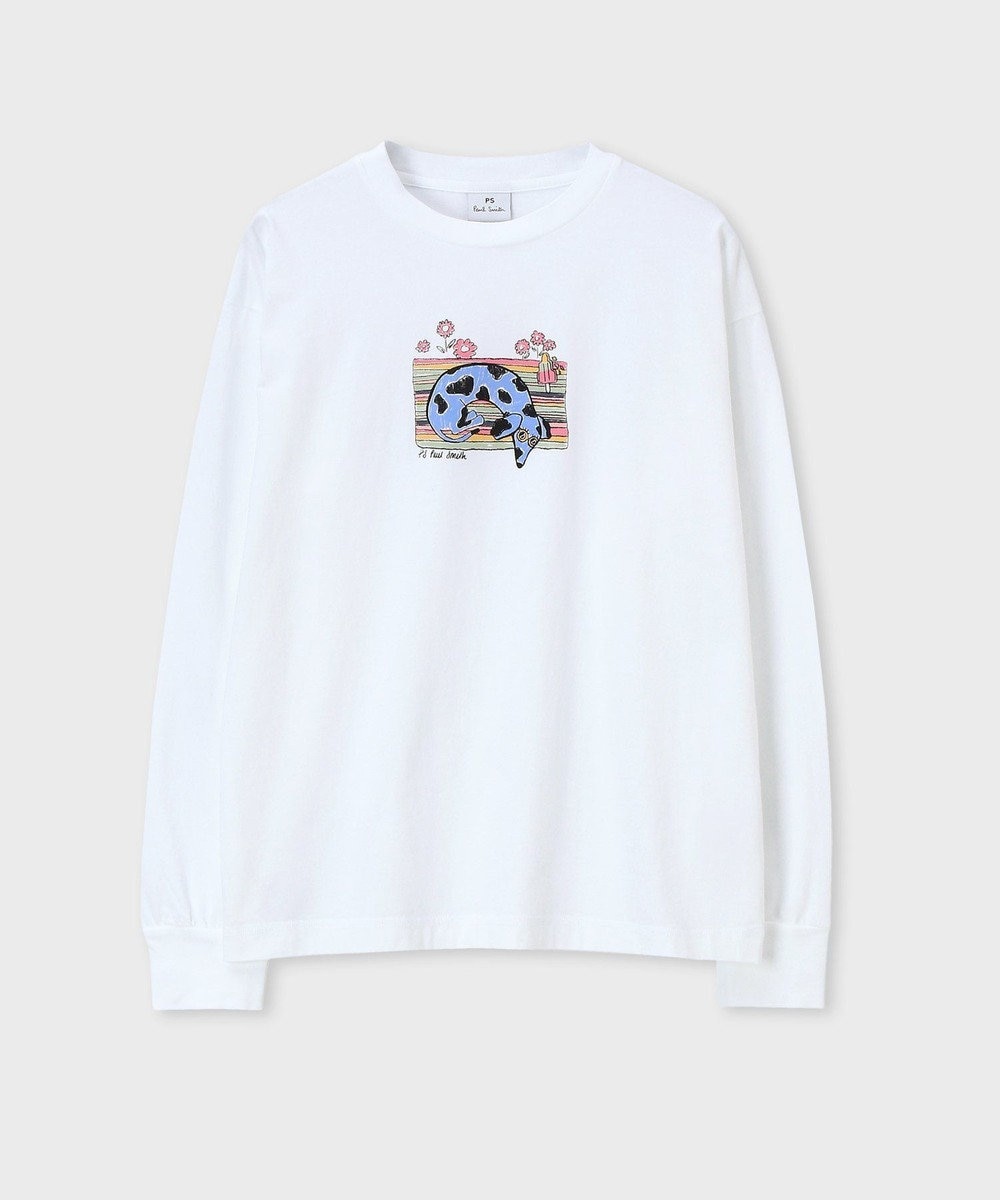 Paul Smith リラックス ドッグ 長袖Tシャツ ホワイト