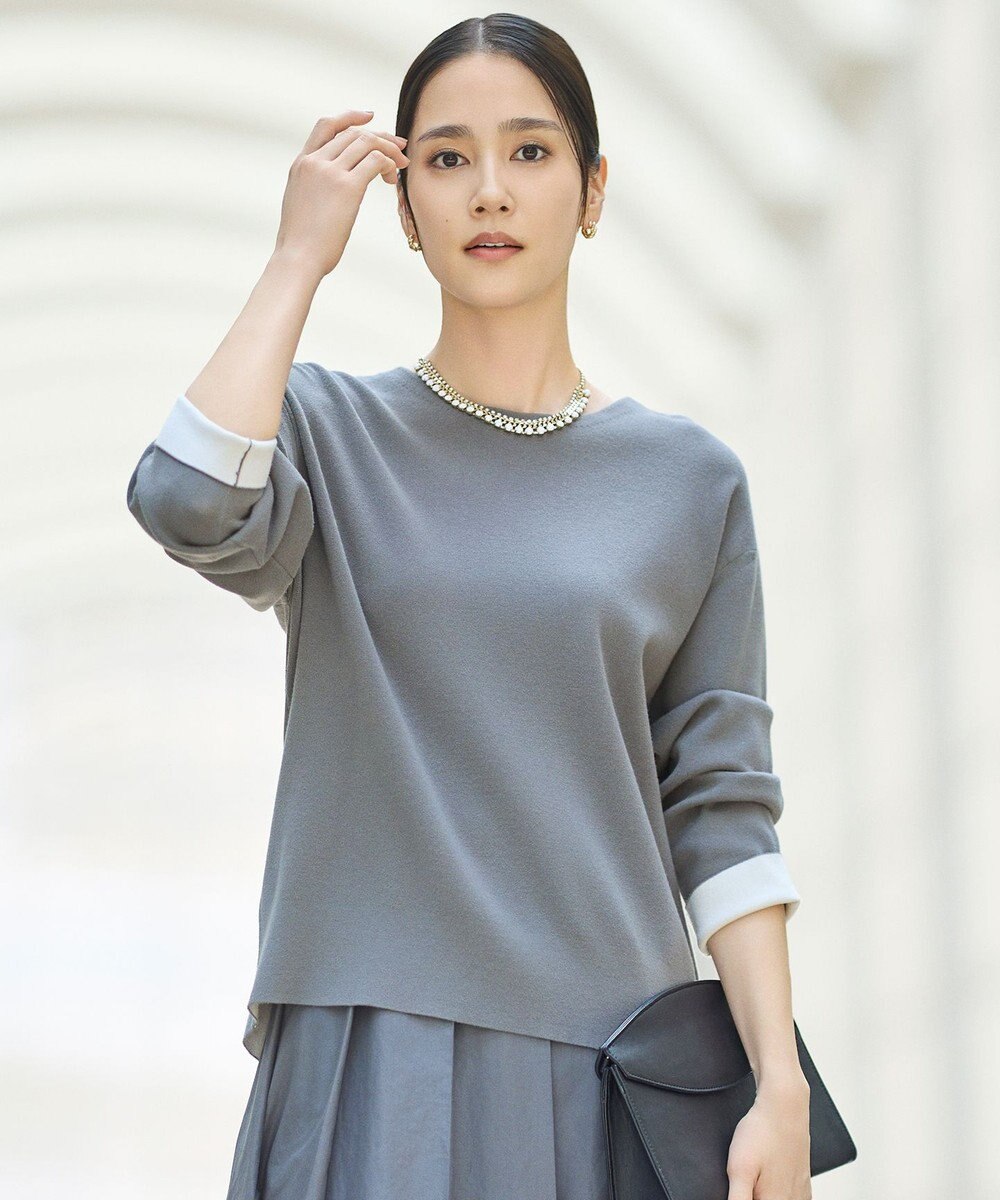 自由区 L 【カタログ掲載】レーヨンストレッチベーシックシルエット ニット 