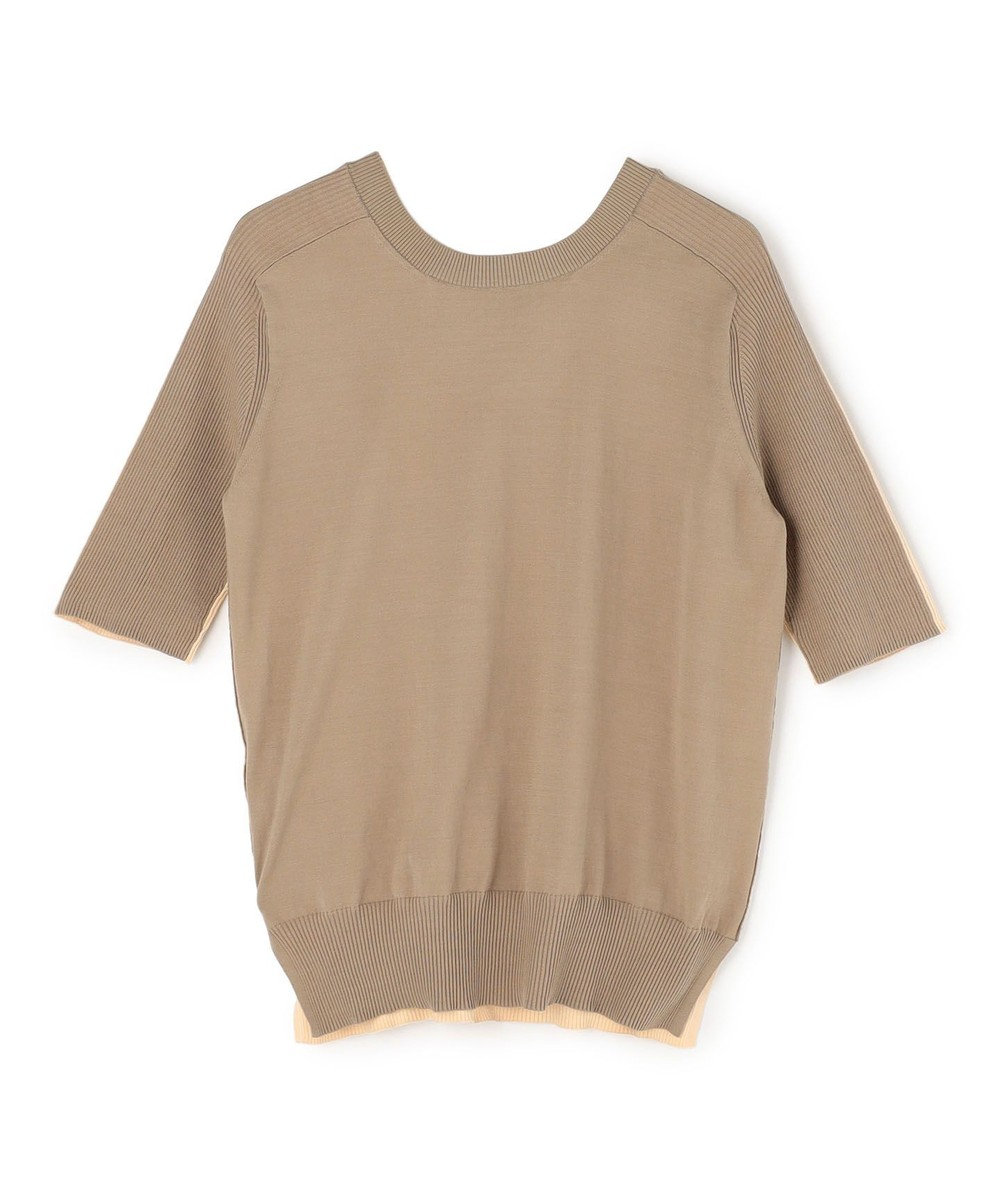 BEIGE， JULIE / コットンシルク 2WAY半袖ニット 