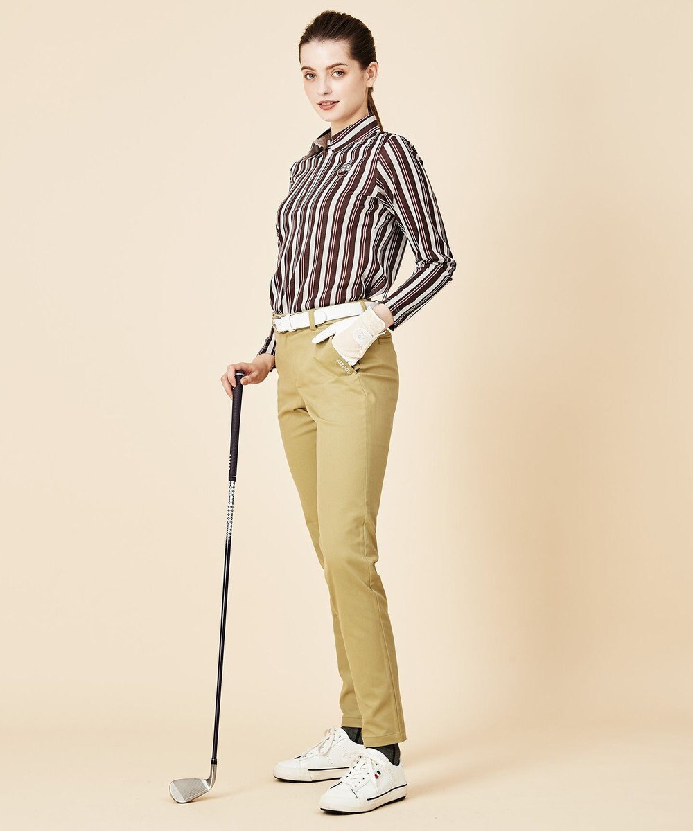 23区GOLF 【WOMEN】【吸汗速乾/ストレッチ】ストライプジャガードシャツ 