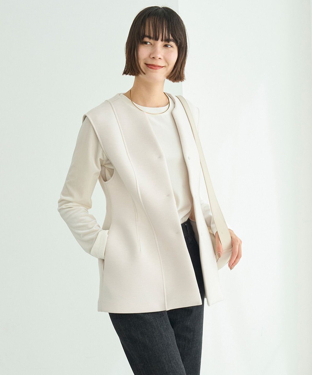 UNFILO L 【VERY×UNFILOコラボ】BEAUTY FORM JERSEY+ ペプラムジレ 